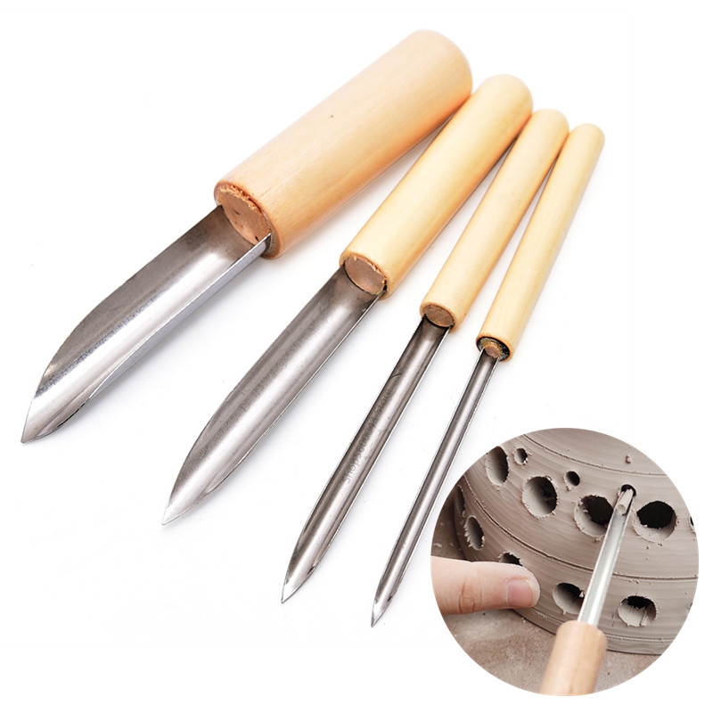 Wood Chisel Set - 도자기 도구 펀처 4 개/대/세트 스테인레스
