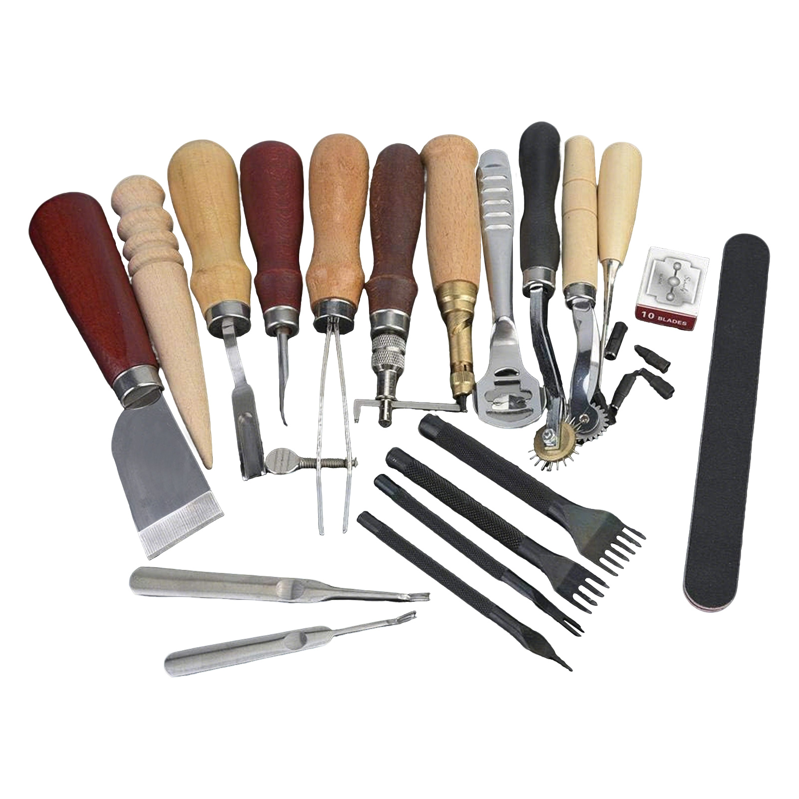 Woodworking Edge Trimmer - 가죽 공예 도구 세트, 19종 가죽
