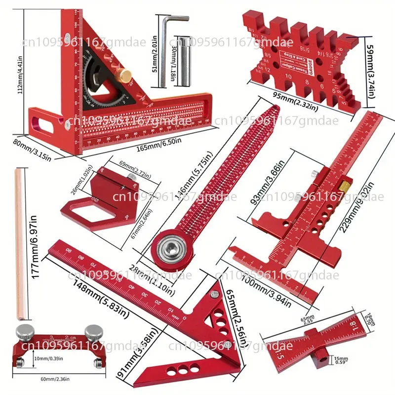 보관 상자가 포함된 목공 측정 도구 키트 10종 세트  - Woodworking Free Plans 리뷰 및 가격