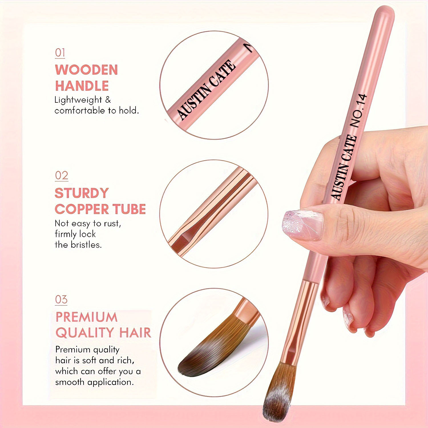 3pcs Kolinsky 아크릴 네일 브러쉬 세트 크기 - Wood Chisel Set 리뷰 및 가격